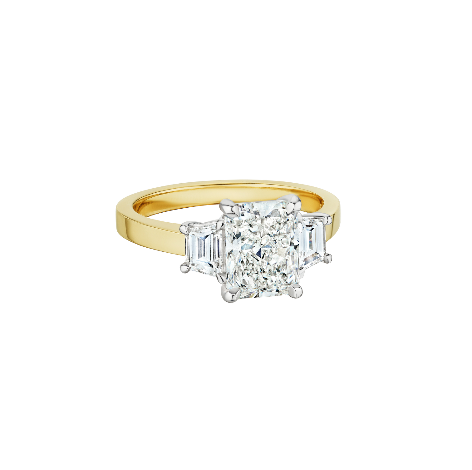 Fink's Exclusive Radiant Cut and Trapezoid Diamond Engagement Ring